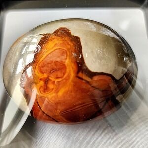 Natural Carnelian Banded‎ Agate Sphere Tumbled Polished Stone Rare Display Piece